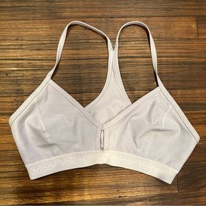 Outdoor Voices Womens Racerback Sports Bra Size S V Neck Heathered Stretch